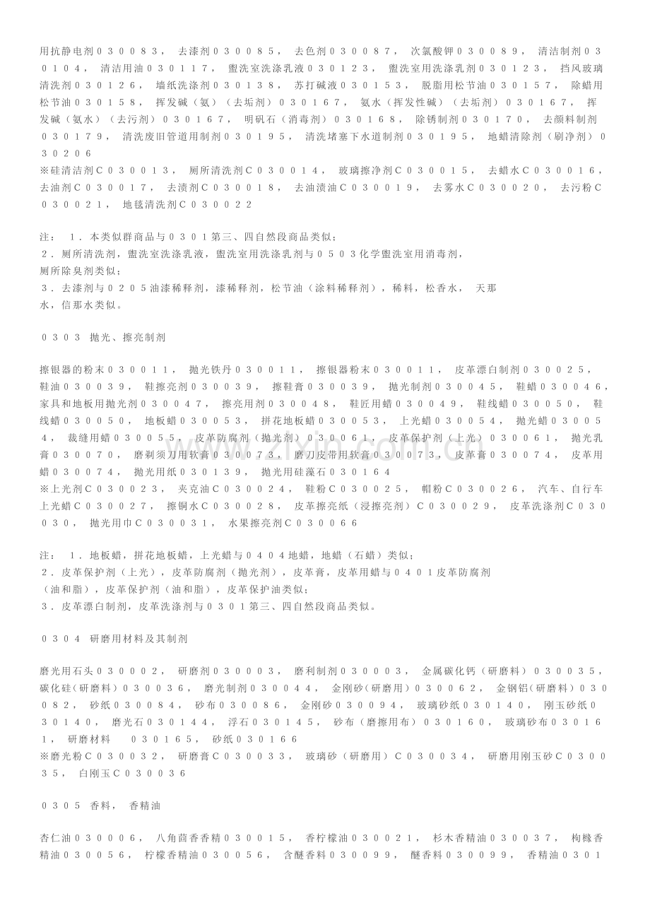 第三类洗衣用漂白剂及其他物料,清洁,擦亮,去渍及研磨用制剂,肥皂,香料,香精油,化妆品,发水,牙膏.doc_第2页