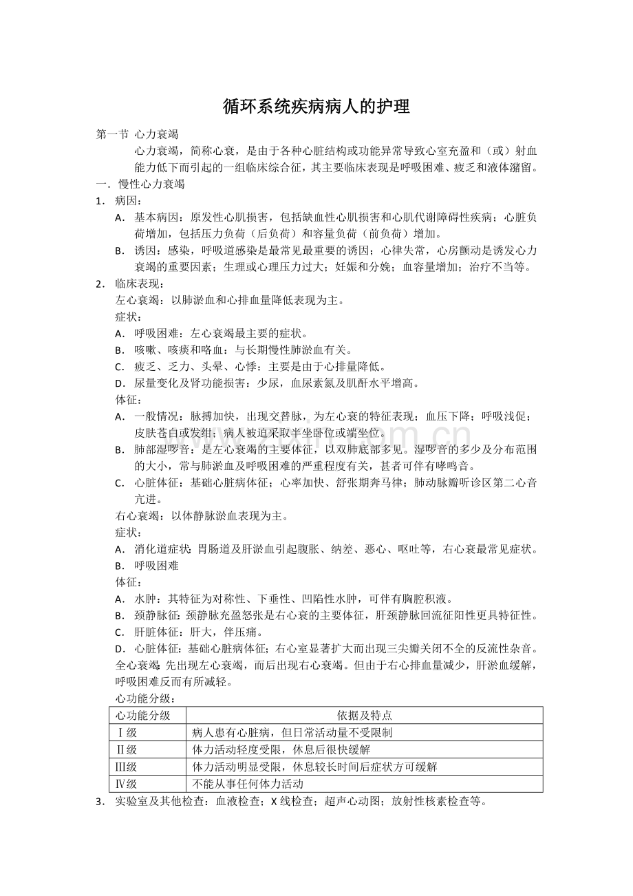 内科护理学循环系统知识点.doc_第1页