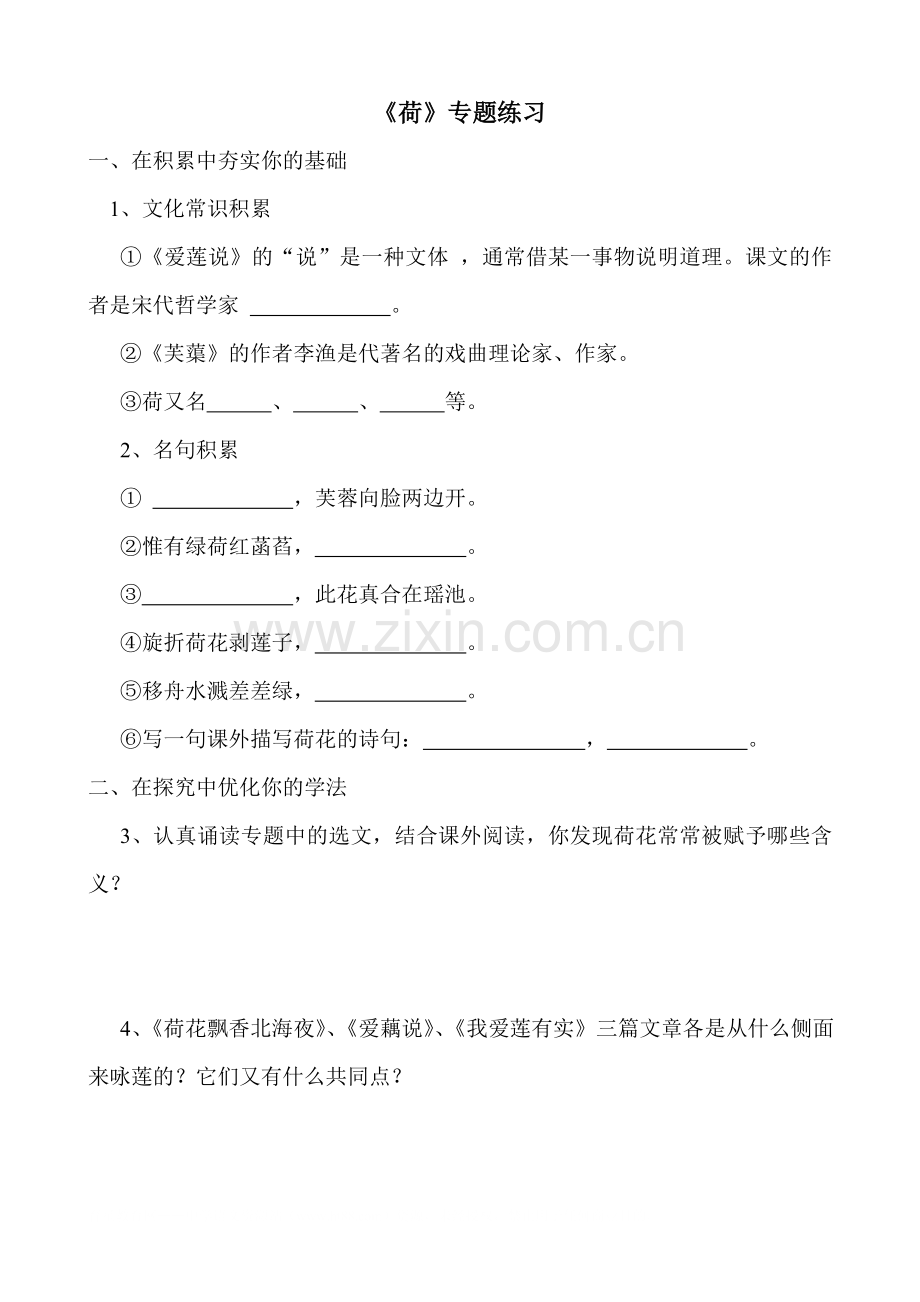 《荷》专题练习.doc_第1页