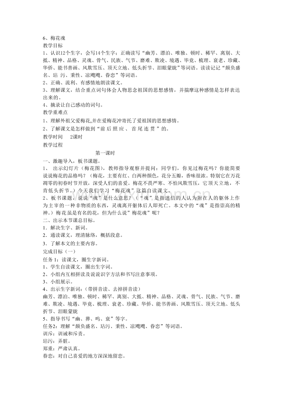 动感教学—五上《梅花魂》.doc_第1页