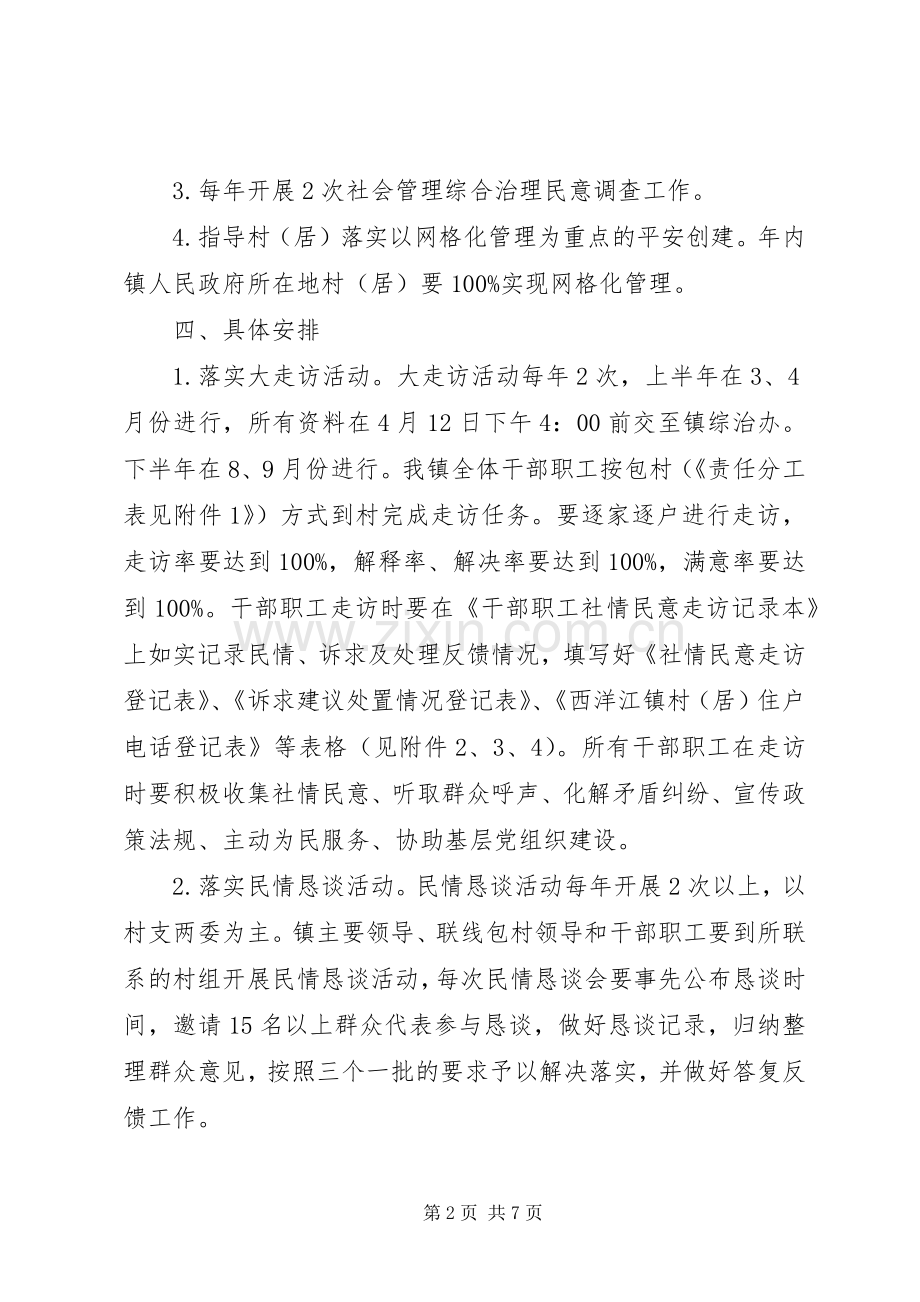 西洋江镇XX年社情民意大走访活动工作实施方案.docx_第2页