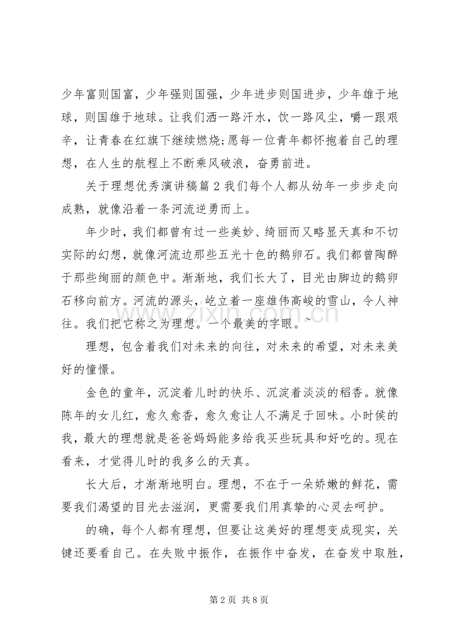 关于理想优秀演讲稿.docx_第2页