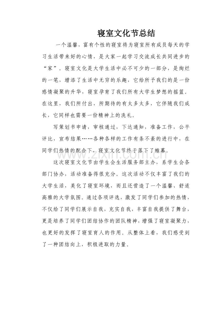 寝室文化节总结.doc_第1页