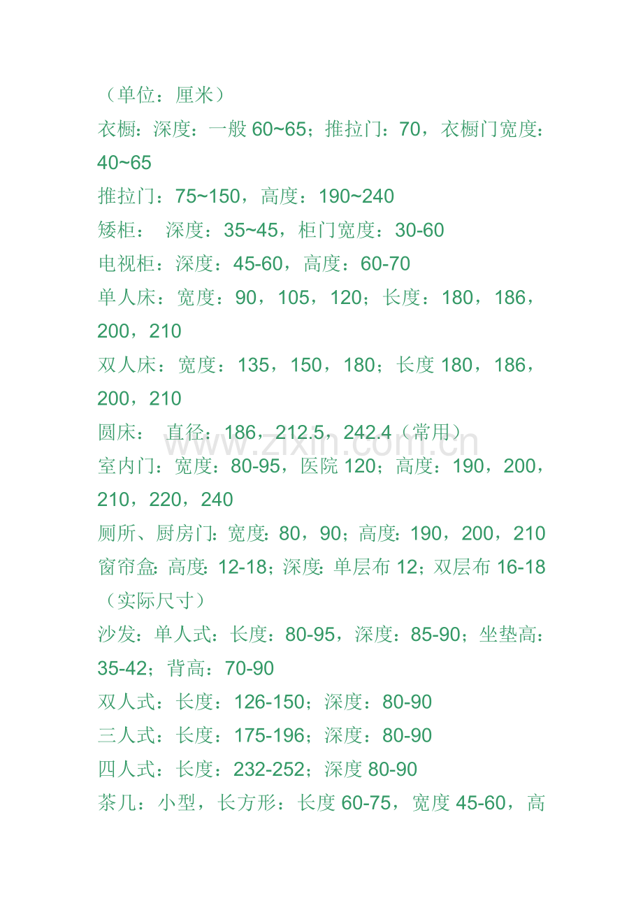 家具基本尺寸.doc_第1页