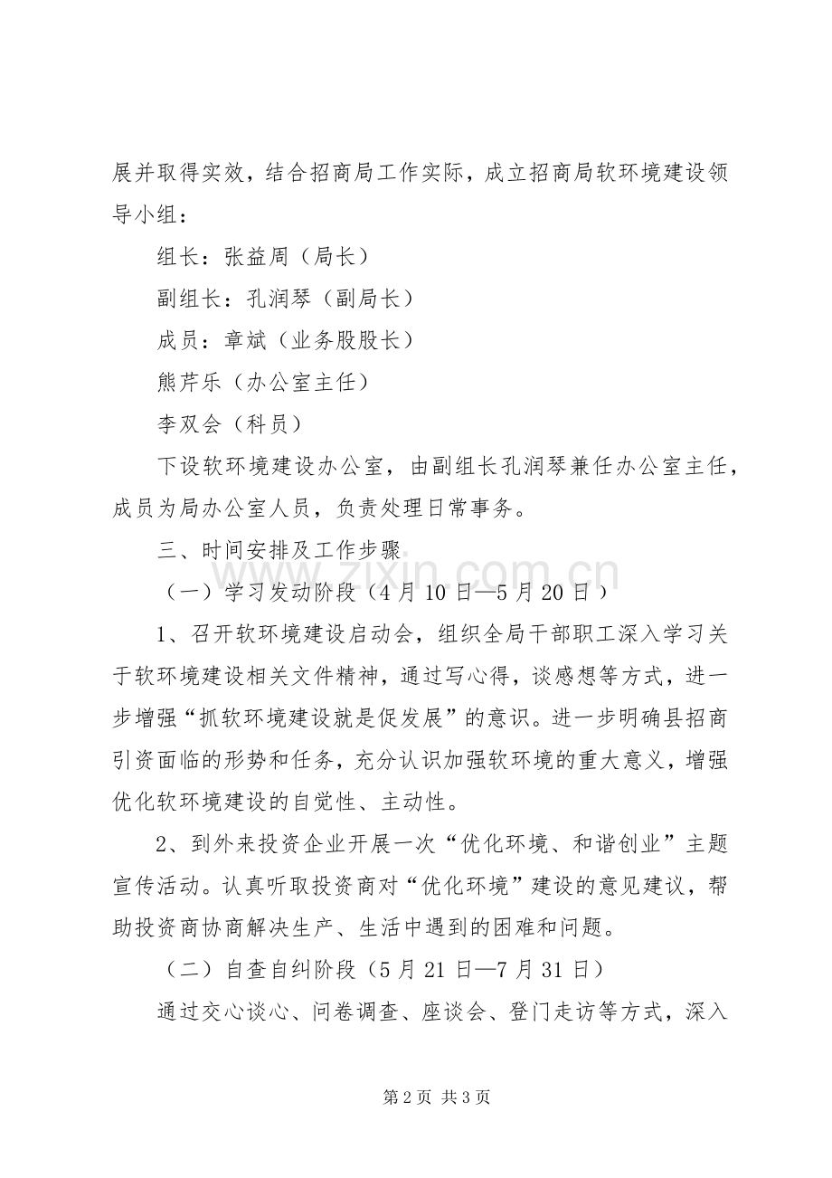 招商引资局优化投资软环境建设方案.docx_第2页