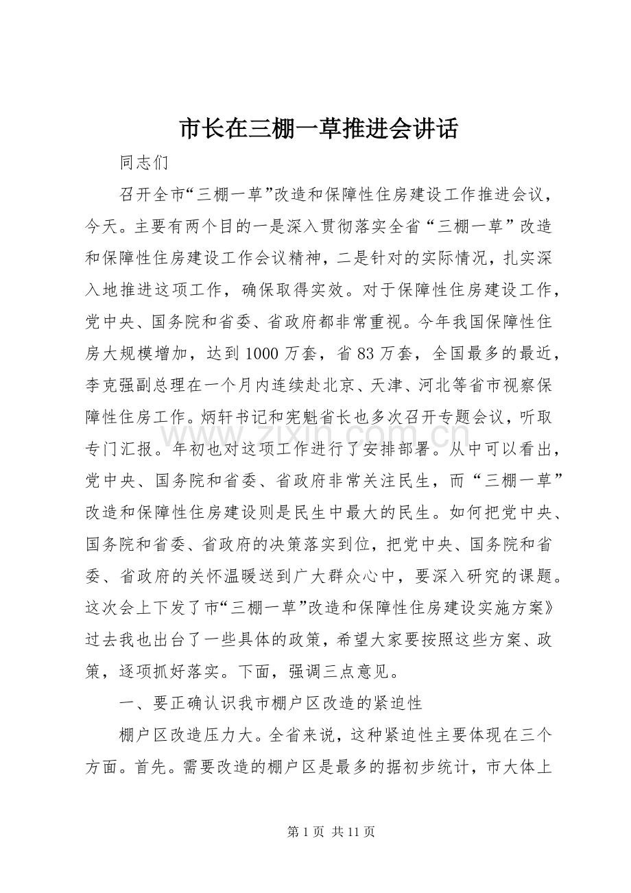 市长在三棚一草推进会讲话.docx_第1页