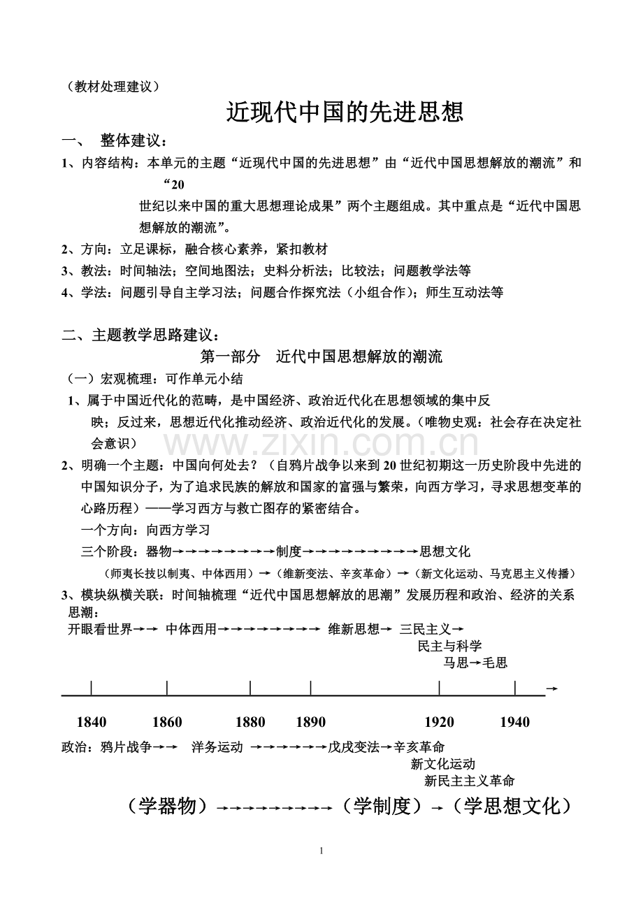 近现代中国的先进思想---教学设计.doc_第1页