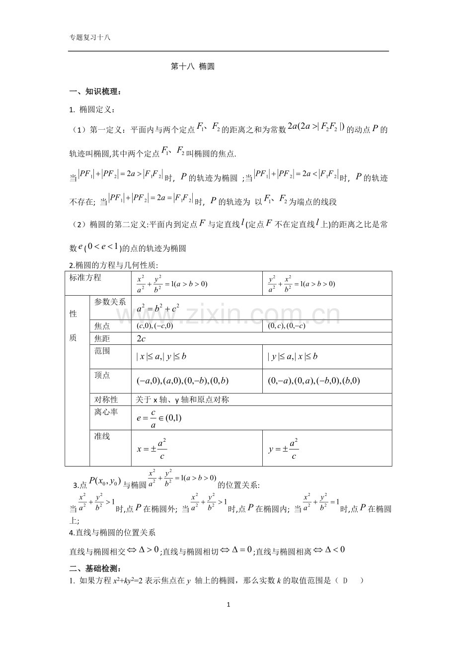 椭圆(教师版).doc_第1页