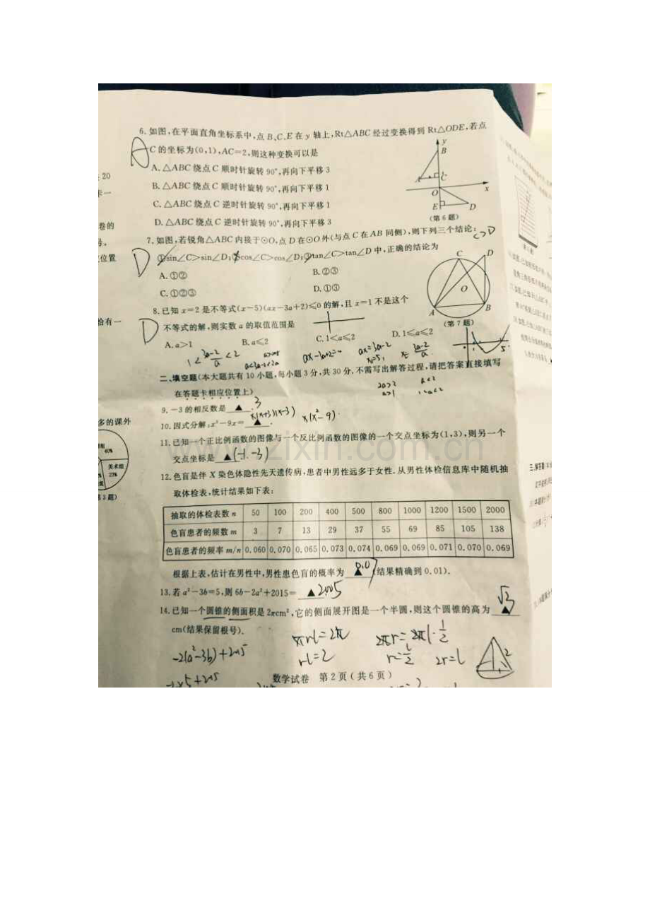 2015年扬州市中考数学试题.doc_第2页