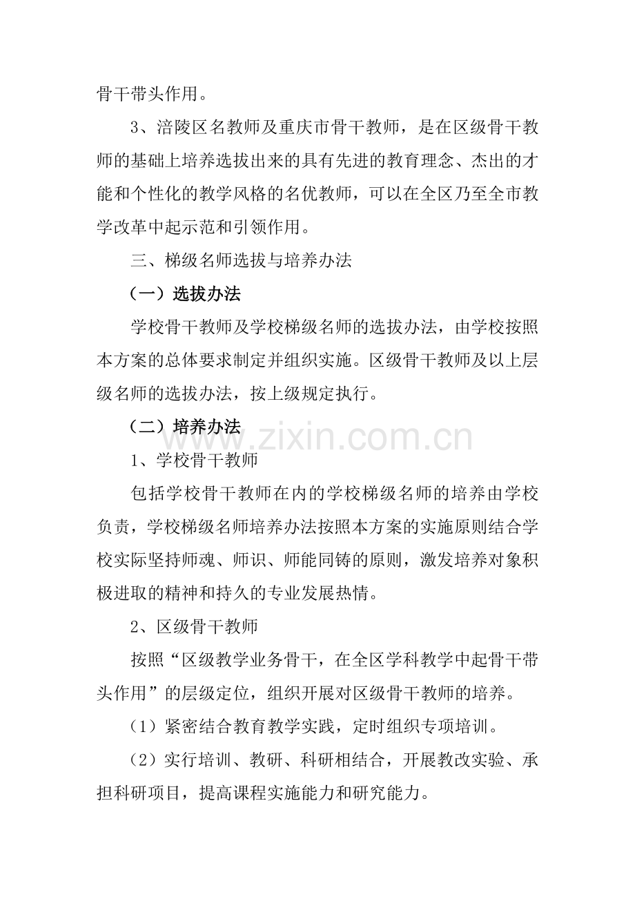 涪陵城区第一小学校梯级名师培养工程计划.doc_第2页