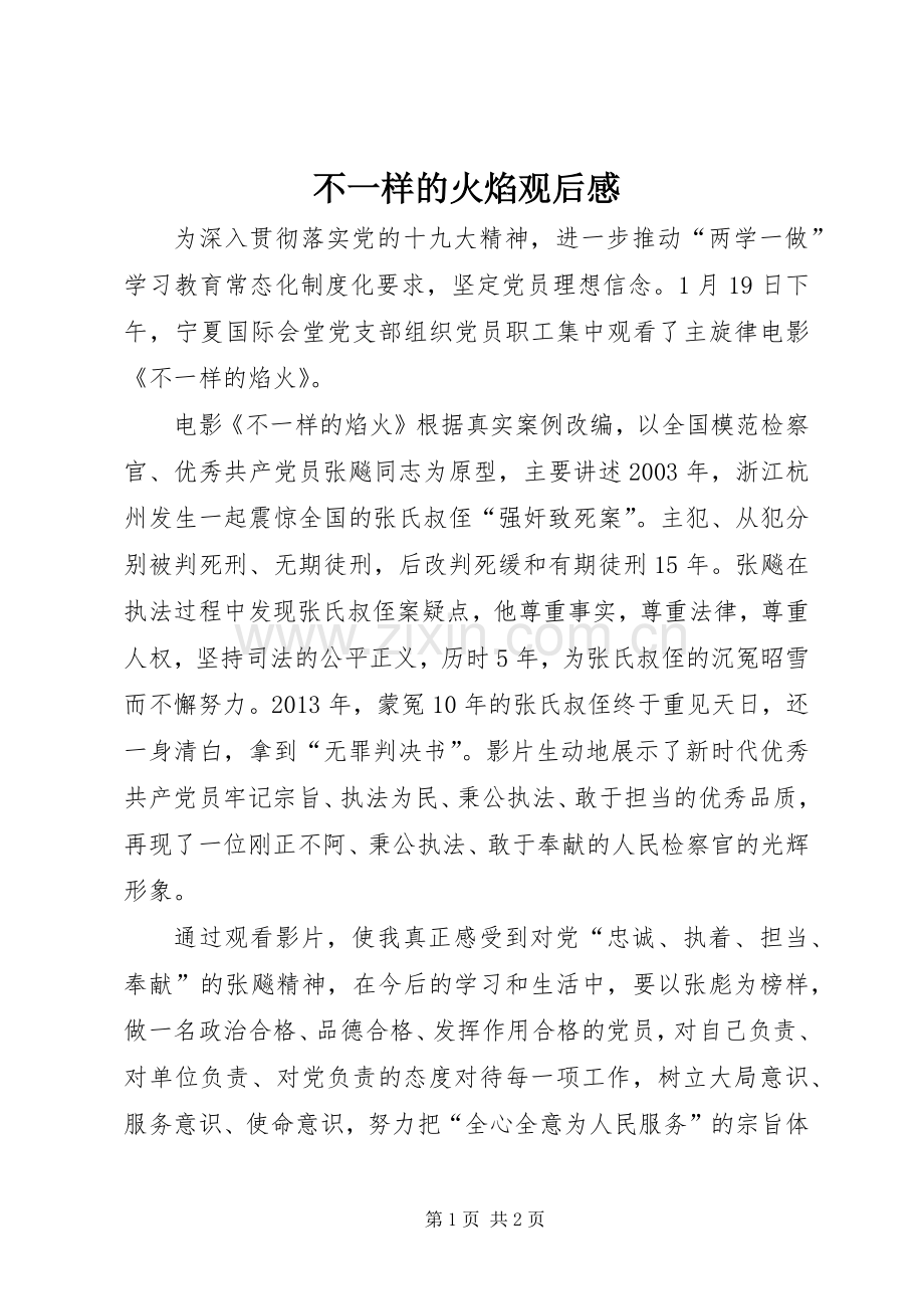 不一样的火焰观后感.docx_第1页