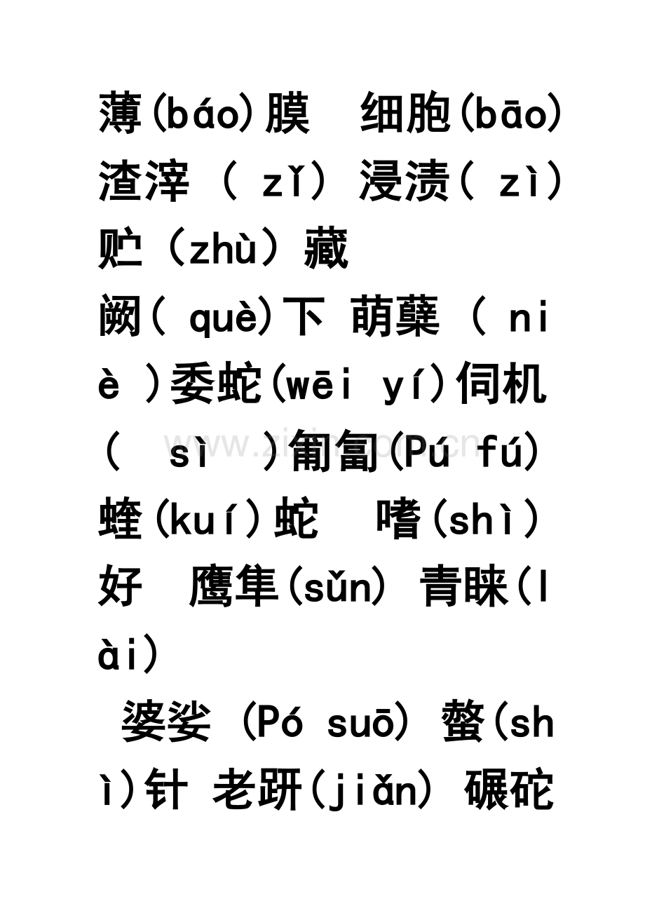 苏教版语文必修五字音汇总(苏教版高二必修).doc_第2页