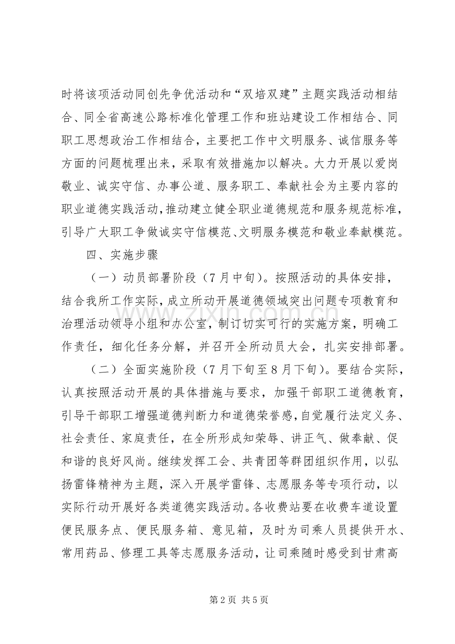 收费所道德领域突出问题专项治理实施方案.docx_第2页