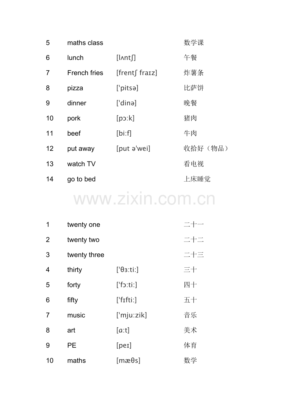 新版小学英语四年级下单词表(带音标).doc_第2页