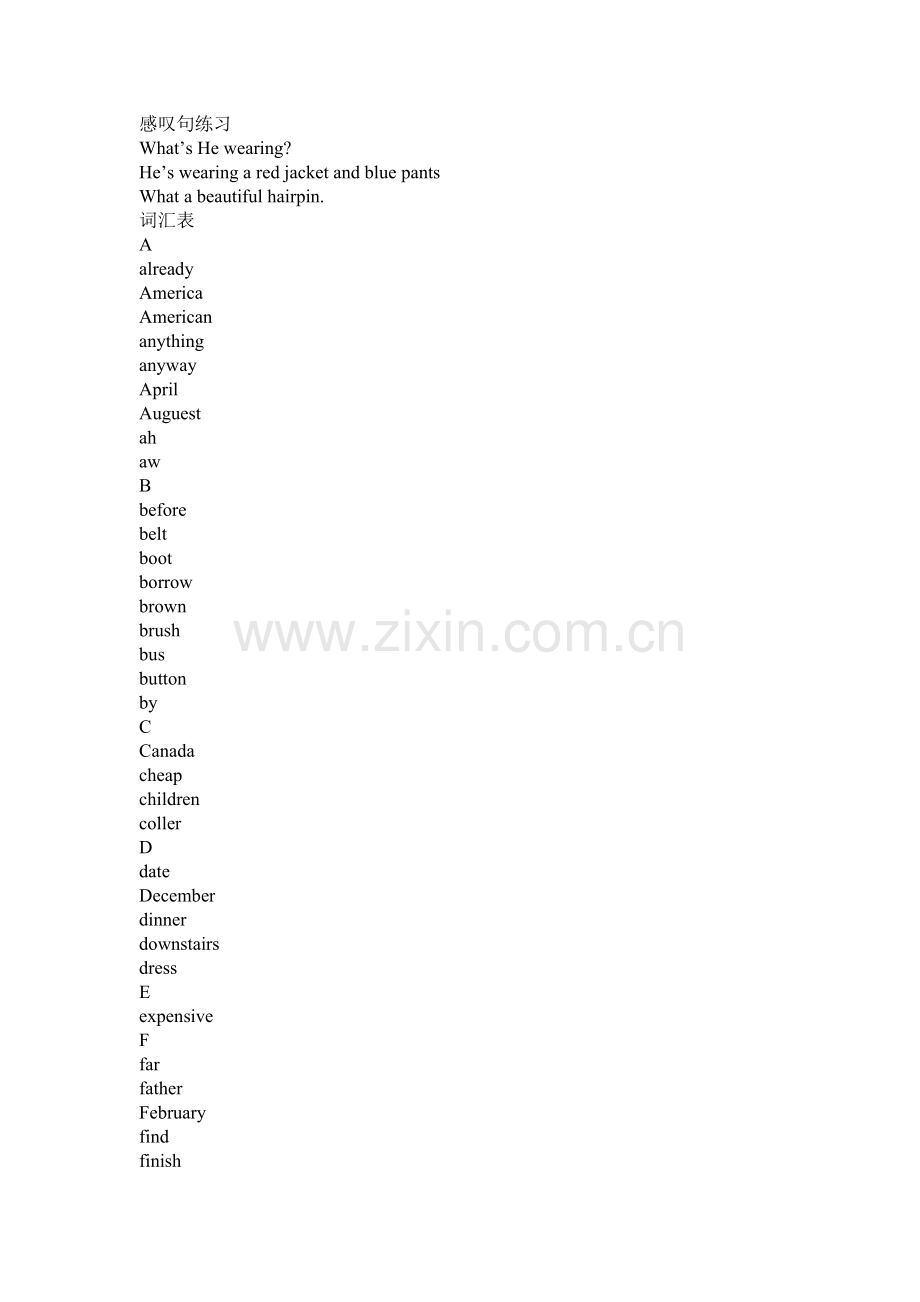 EEC小学英语五年级上册学习要点及词汇表.doc_第2页