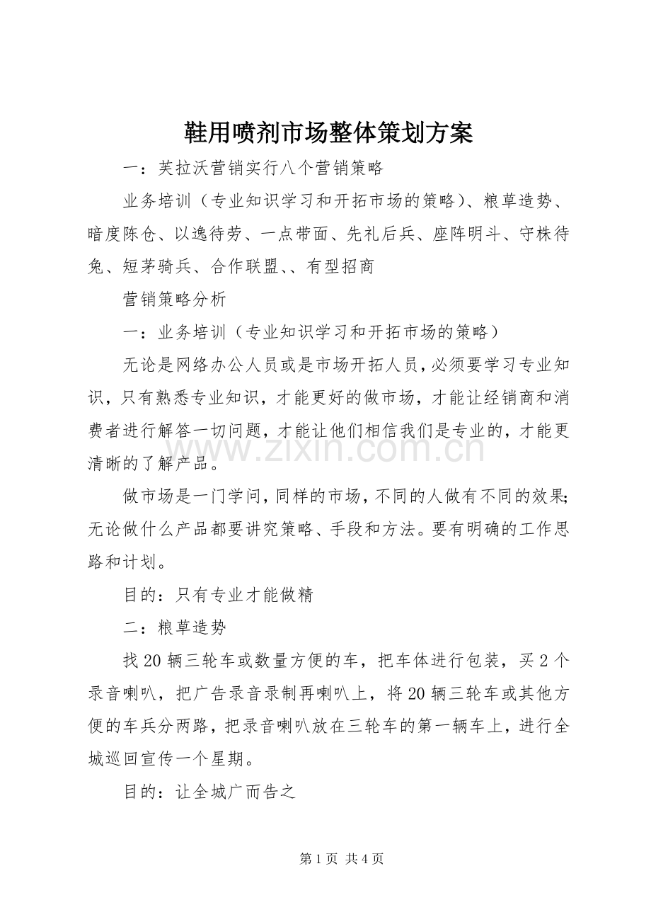 鞋用喷剂市场整体策划实施方案.docx_第1页