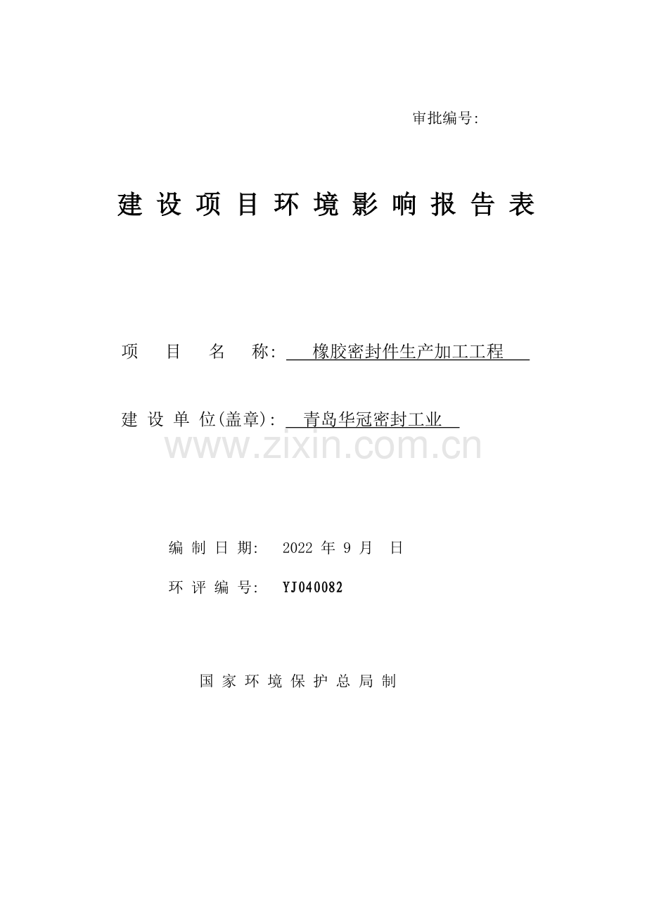 橡胶密封件生产加工项目.doc_第1页