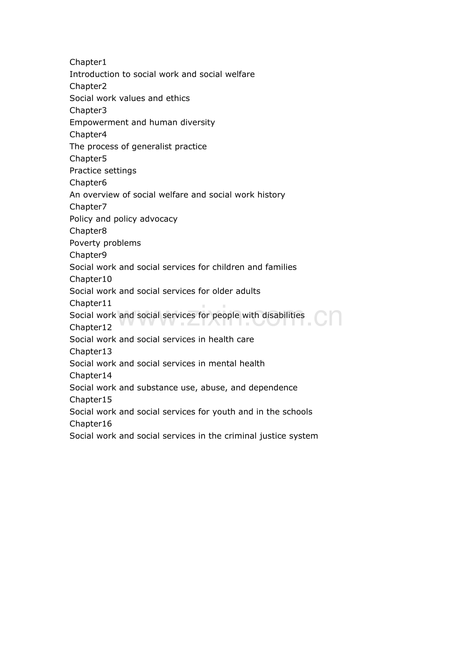 社会工作专业英语讲义.doc_第1页