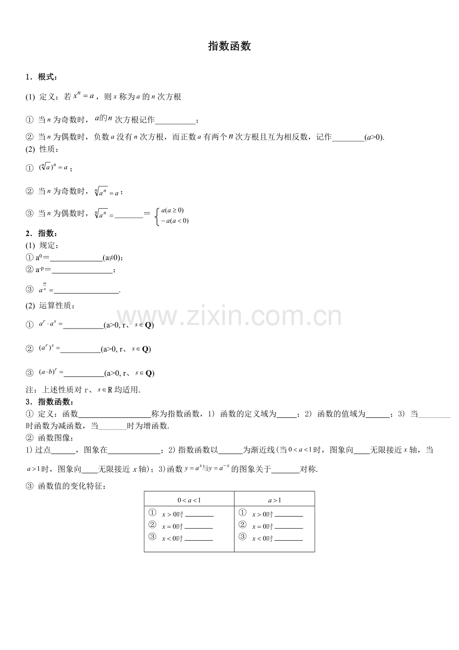 指数函数性质与题型.doc_第1页
