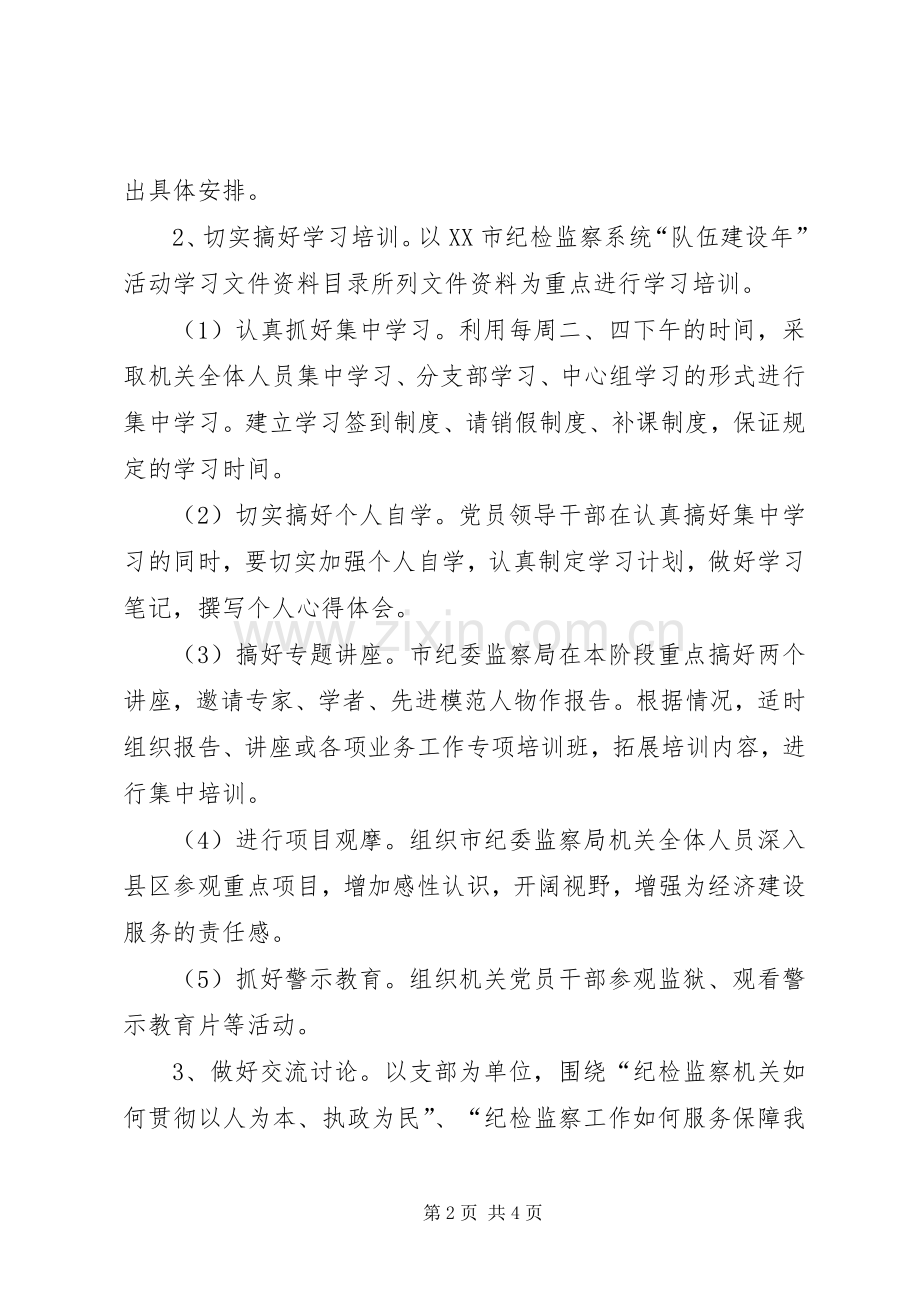 市纪检监察系统队伍建设年活动第一阶段工作实施方案.docx_第2页