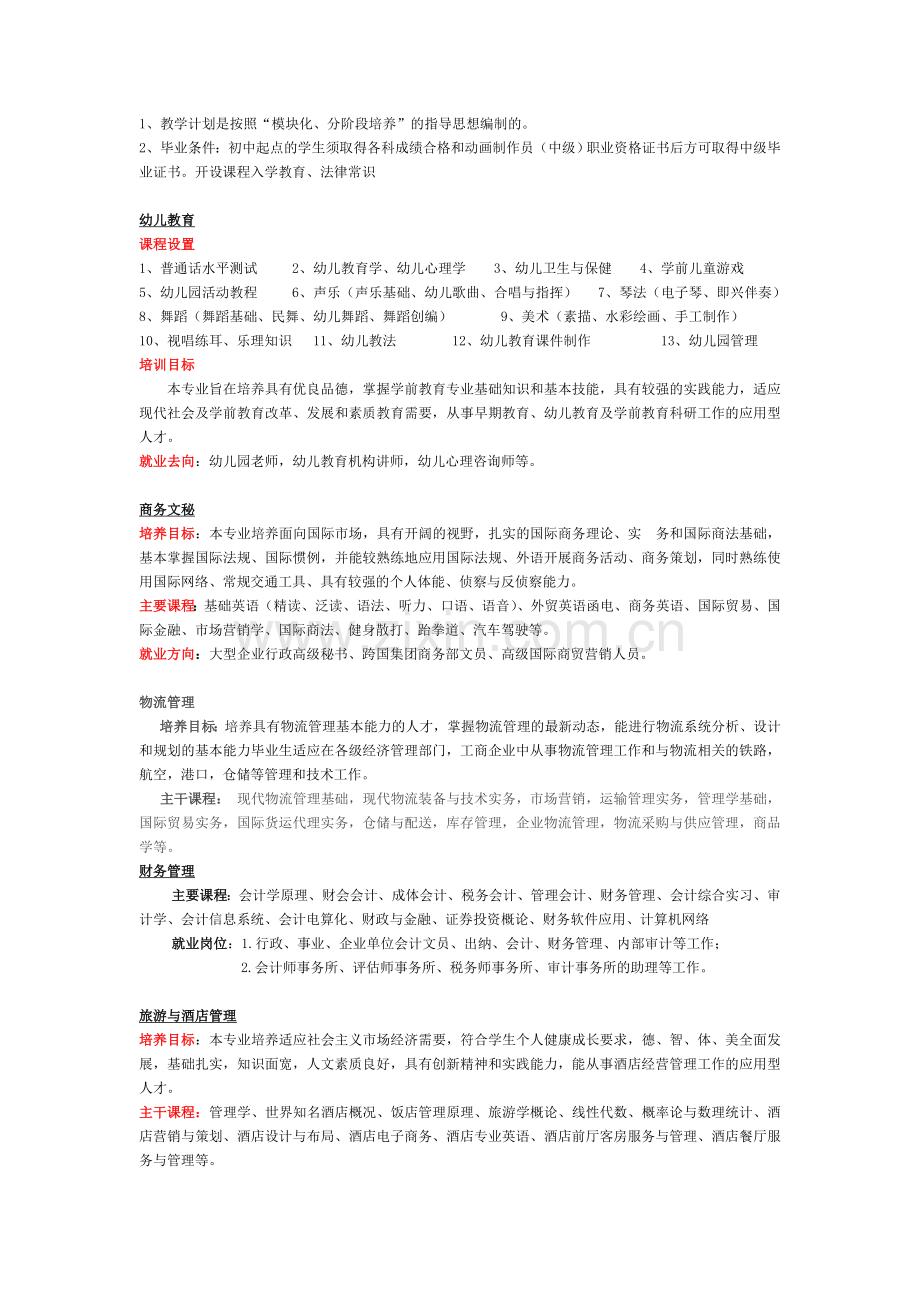 中等职业技工学校专业介绍.doc_第2页