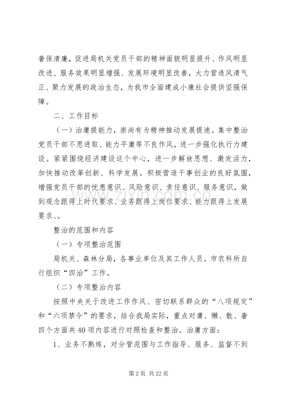 市农业局整治“庸懒散奢”专项行动方案.docx_第2页
