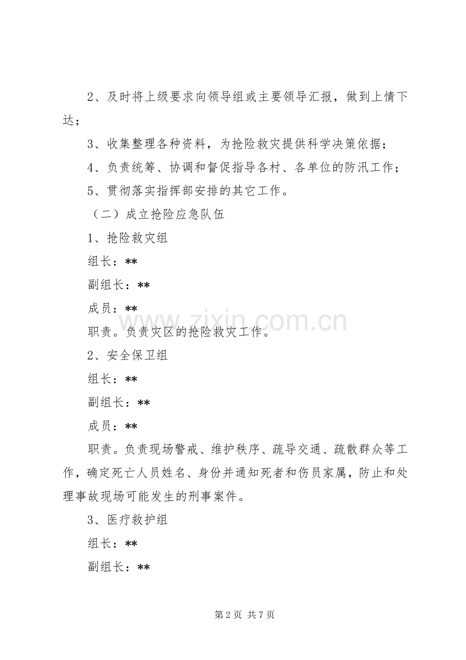 乡镇人民政府防汛应急工作预案.docx_第2页