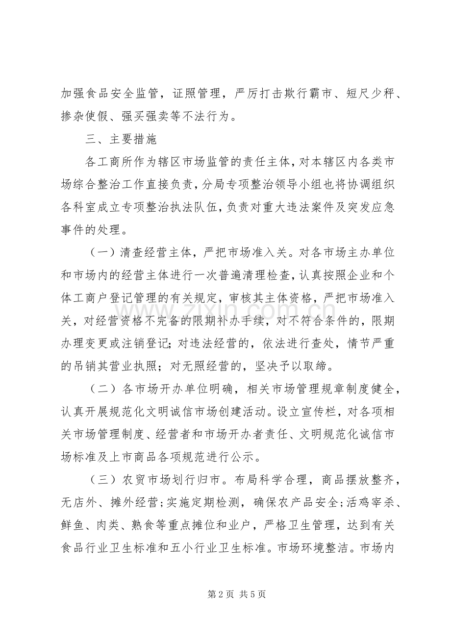 工商局市场秩序整治行动实施方案.docx_第2页