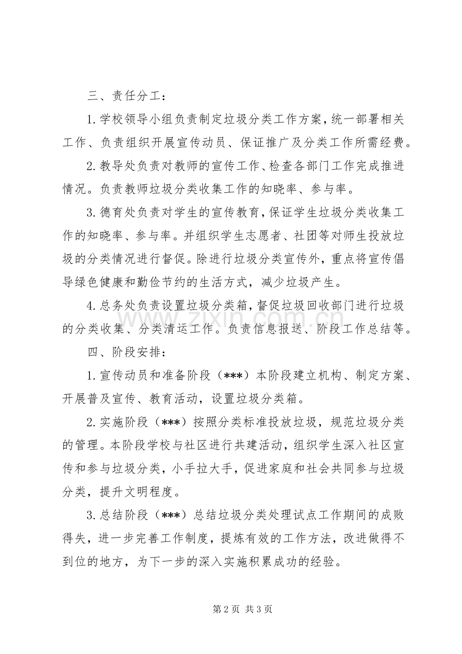垃圾分类处理实施方案 .docx_第2页