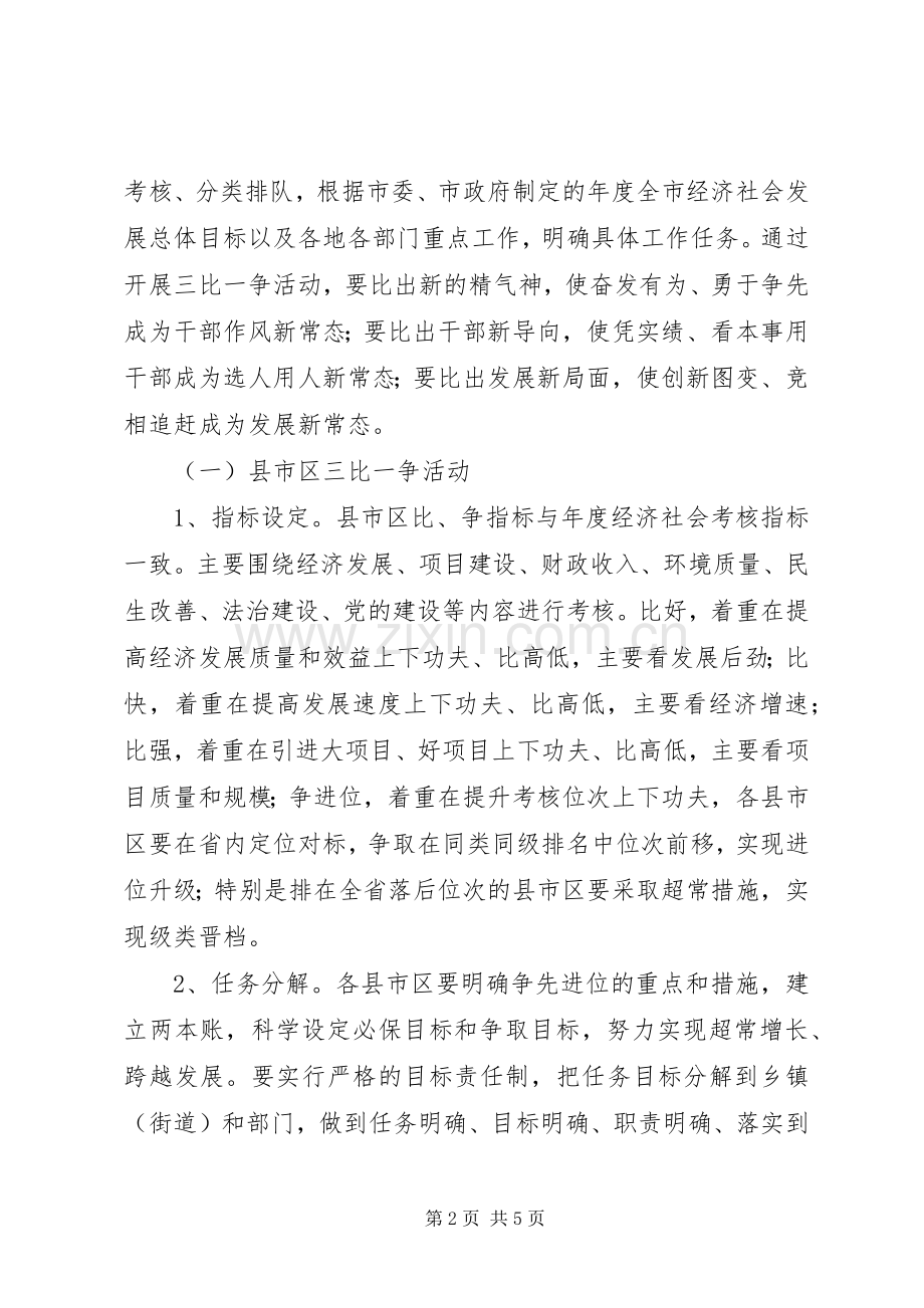 关于开展“三比一争”活动的方案.docx_第2页