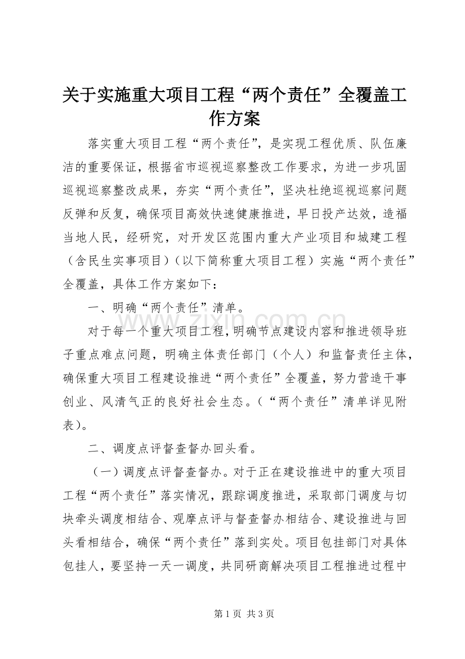 关于实施重大项目工程“两个责任”全覆盖工作方案.docx_第1页
