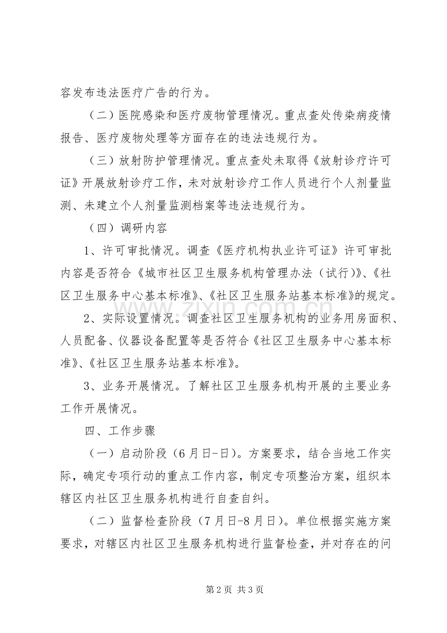 社区全年卫生服务机构整顿实施方案.docx_第2页