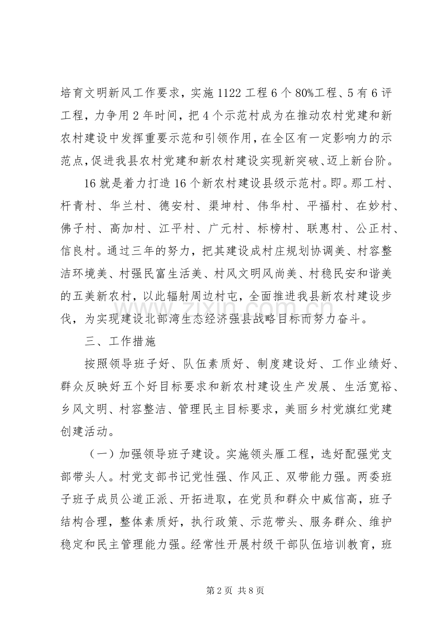 推进基层党组织建设“美丽乡村党旗红”党建创建活动实施方案.docx_第2页