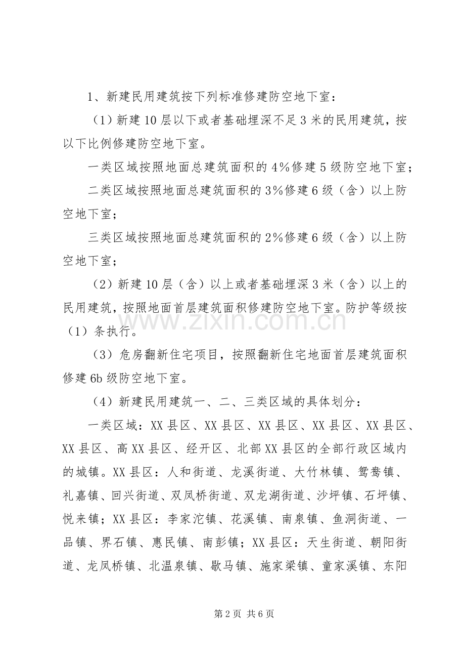 XX市人民防空办公室结合民用建筑修建防空地下室实施方案办事指南.docx_第2页