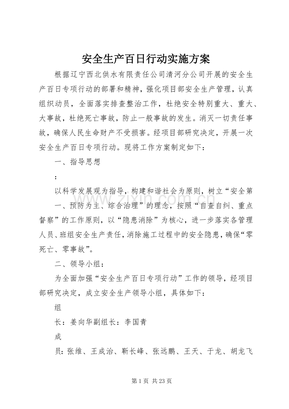 安全生产百日行动方案 (2).docx_第1页
