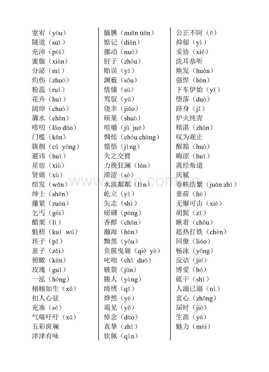 苏教版八年级(下)语文字词总复习.doc_第2页
