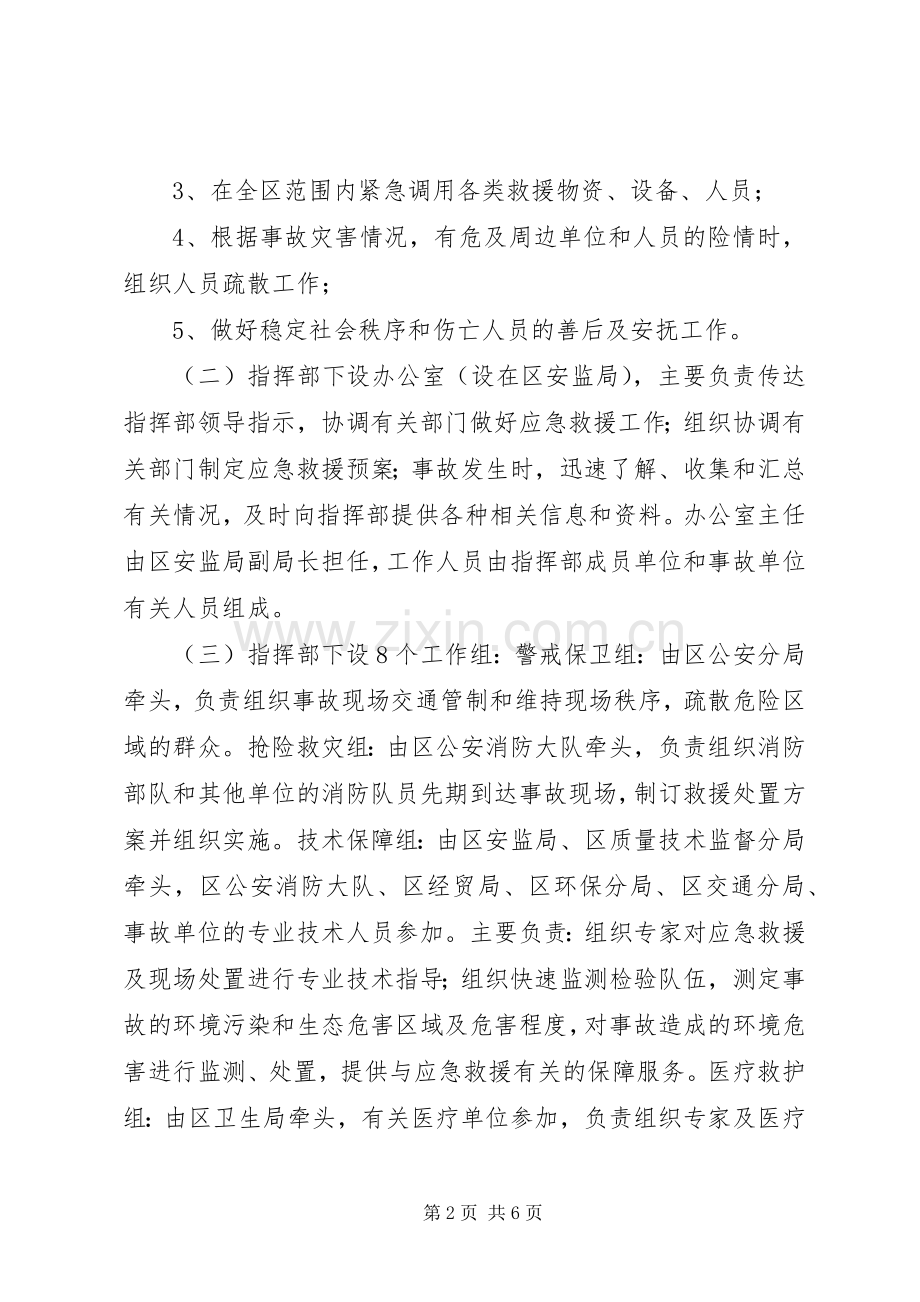 危险化学品重特大生产安全事故应急救援预案范文.docx_第2页