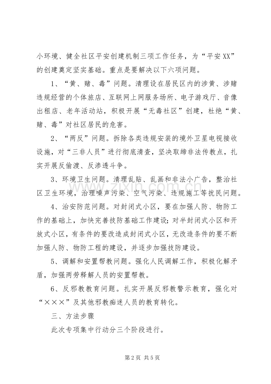 创建平安社区专项集中行动的实施方案 (2).docx_第2页