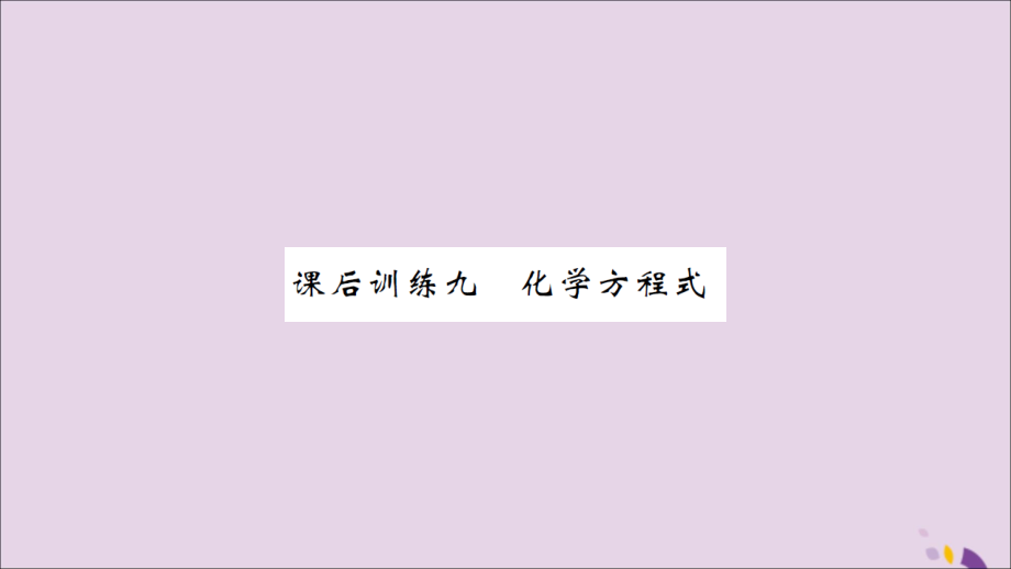 湖北省中考化学一轮复习 课后训练九 化学方程式习题课件.ppt_第1页