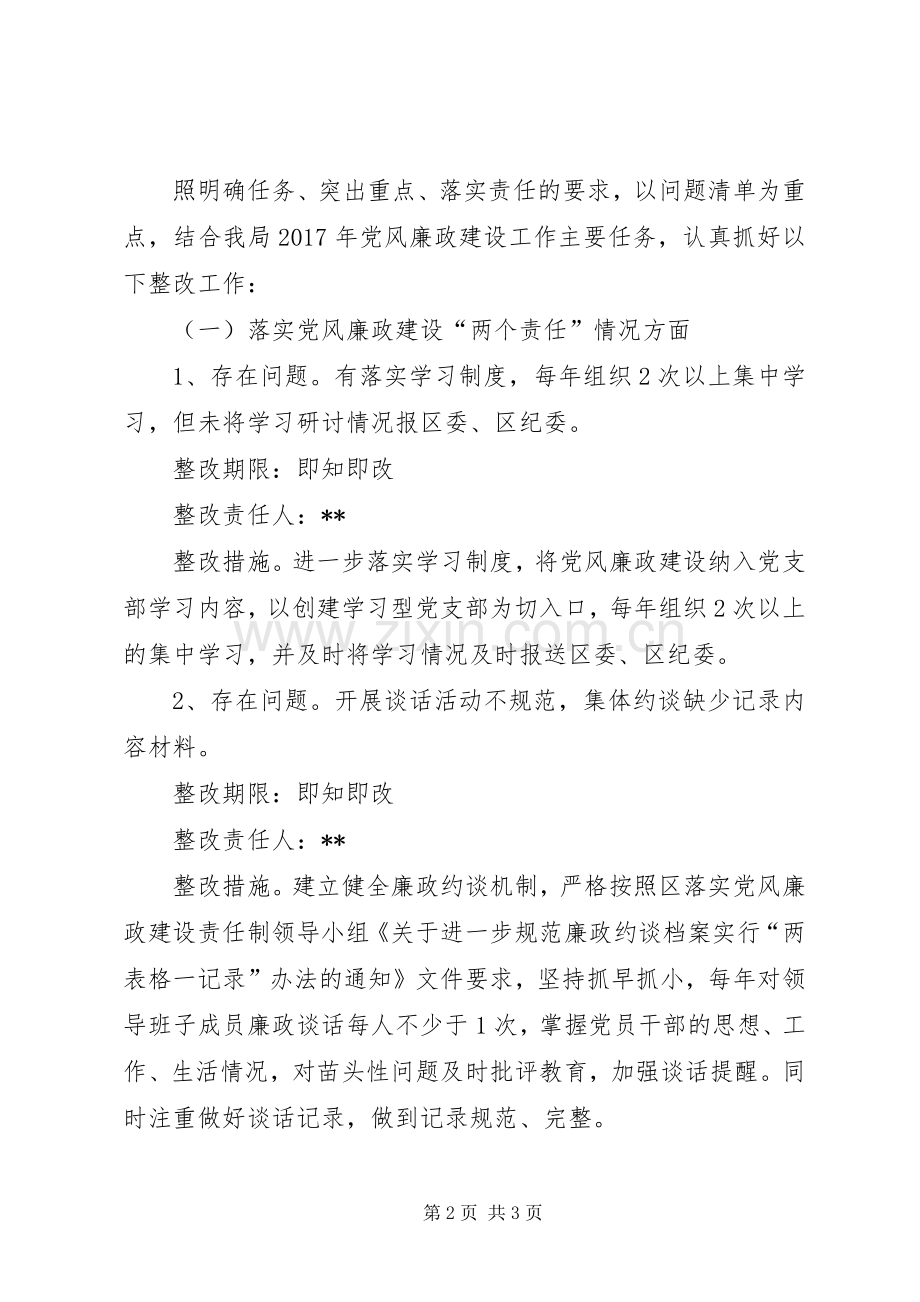 区党风廉政建设责任制检查问题整改工作实施方案.docx_第2页