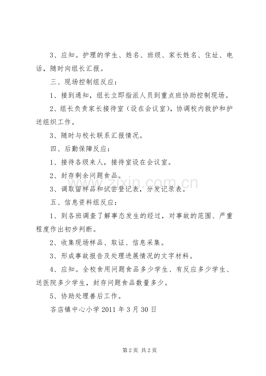 瀛湖镇第一小学实施“蛋奶工程”安全应急预案 .docx_第2页
