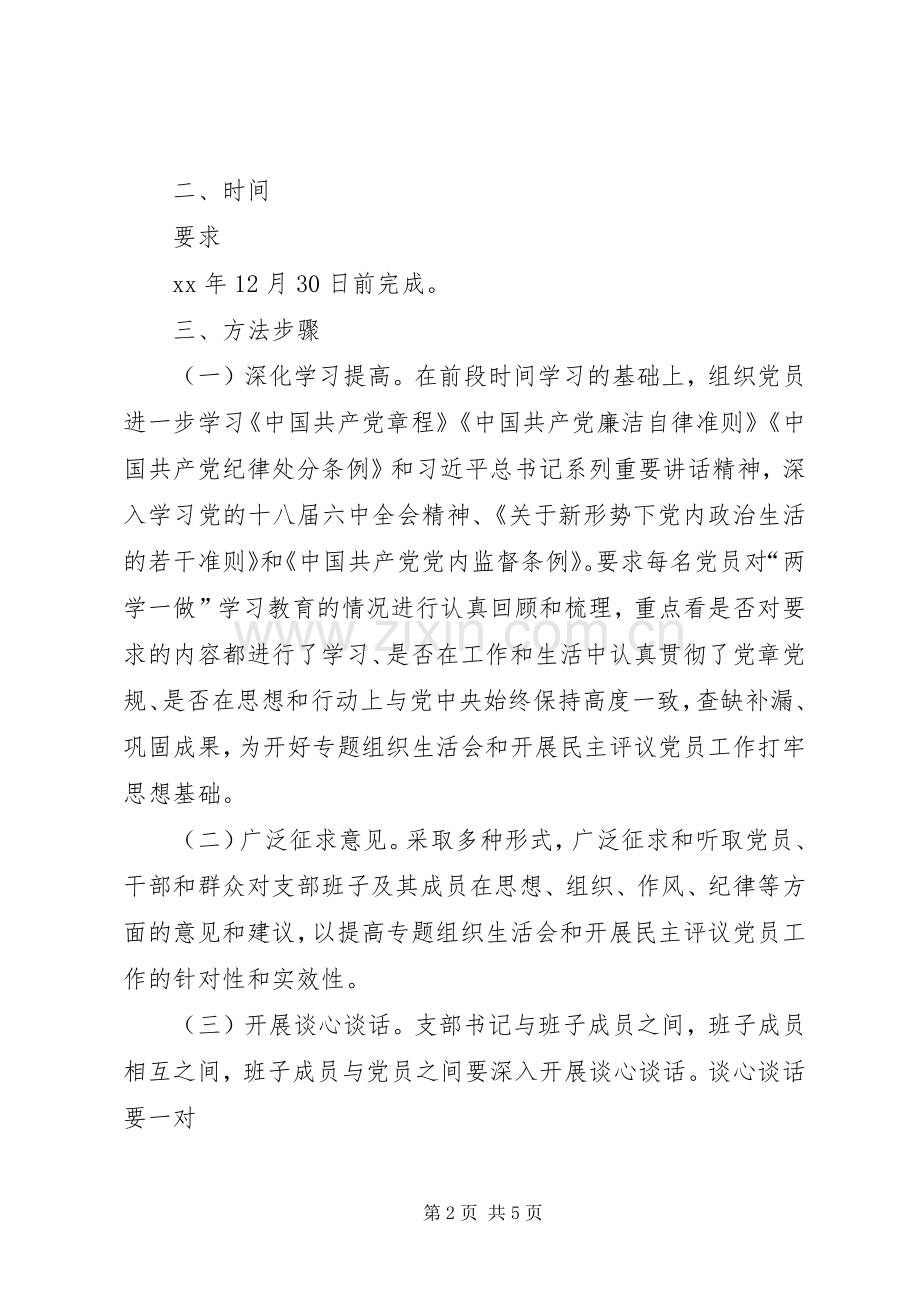 学院“两学一做”专题组织生活会和开展民主评议党员工作实施方案 (2).docx_第2页