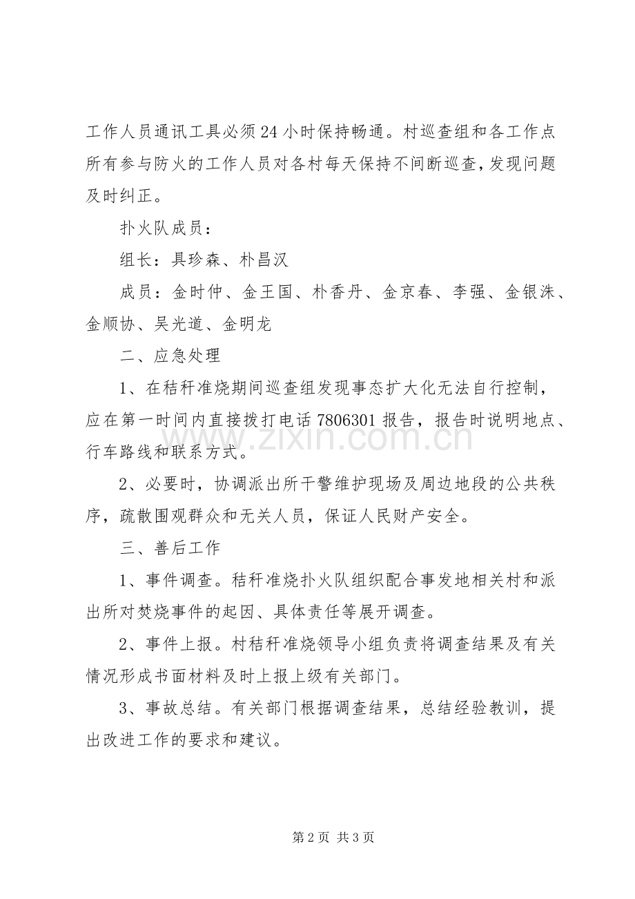 XX年春季准烧秸秆工作应急处理预案.docx_第2页