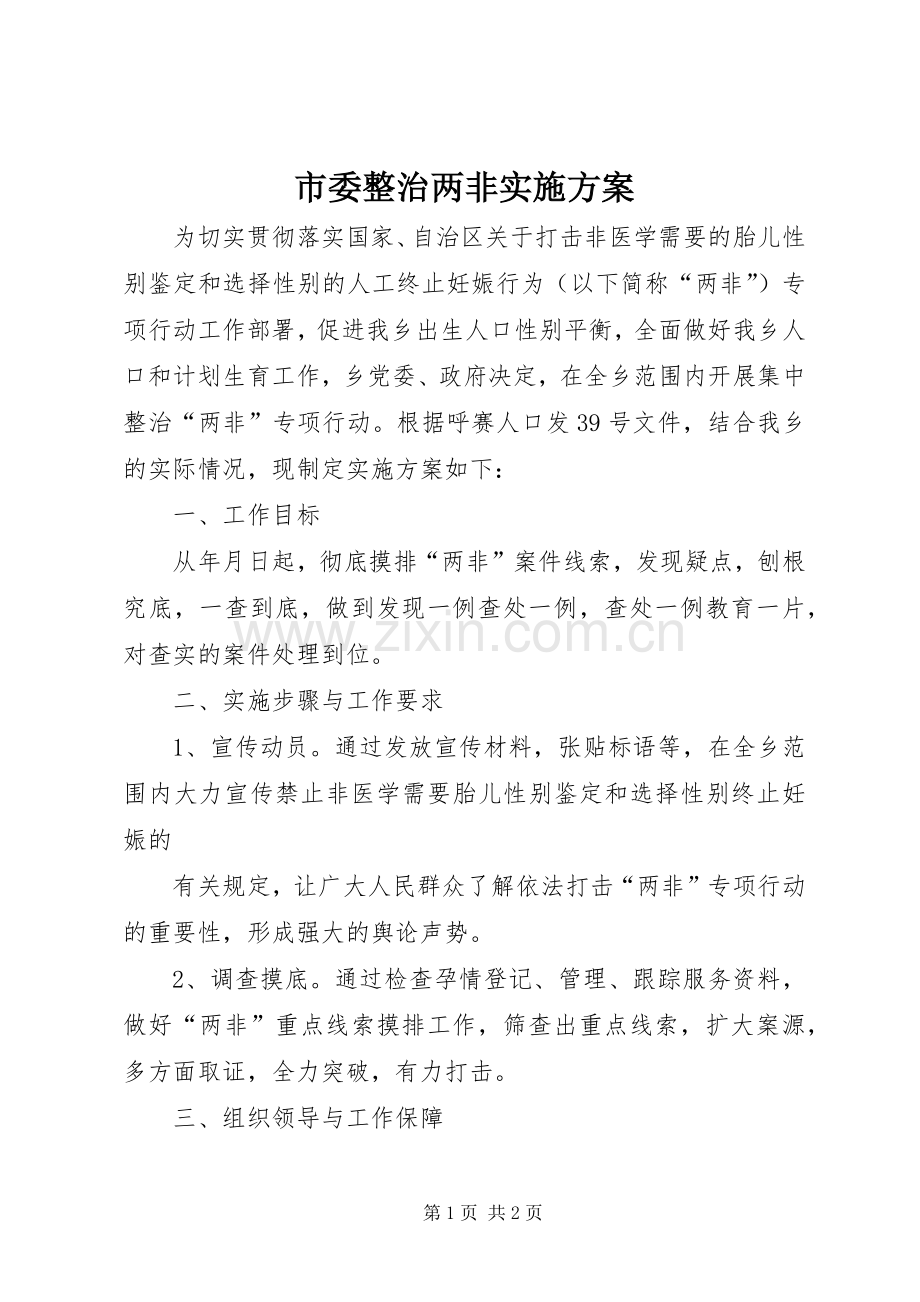 市委整治两非方案.docx_第1页
