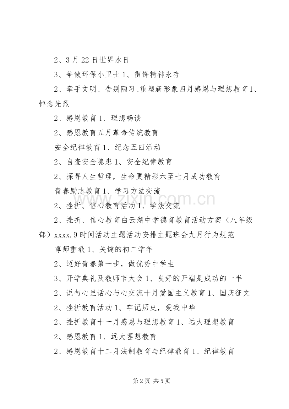 白云湖中学德育教育活动实施方案.docx_第2页