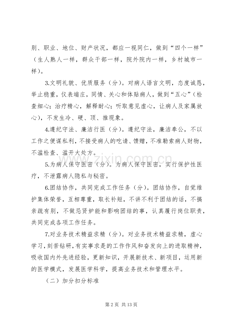 市卫生系统医德医风考评制度方案.docx_第2页