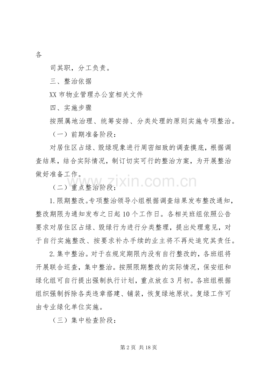 芙蓉花园园区占绿毁绿专项整治实施方案.docx_第2页