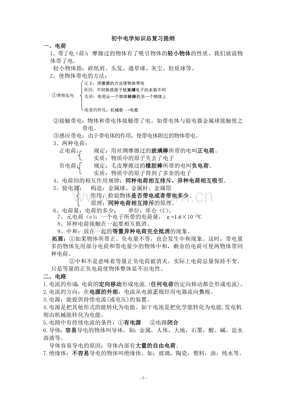初三物理电学知识点汇总.doc_第1页