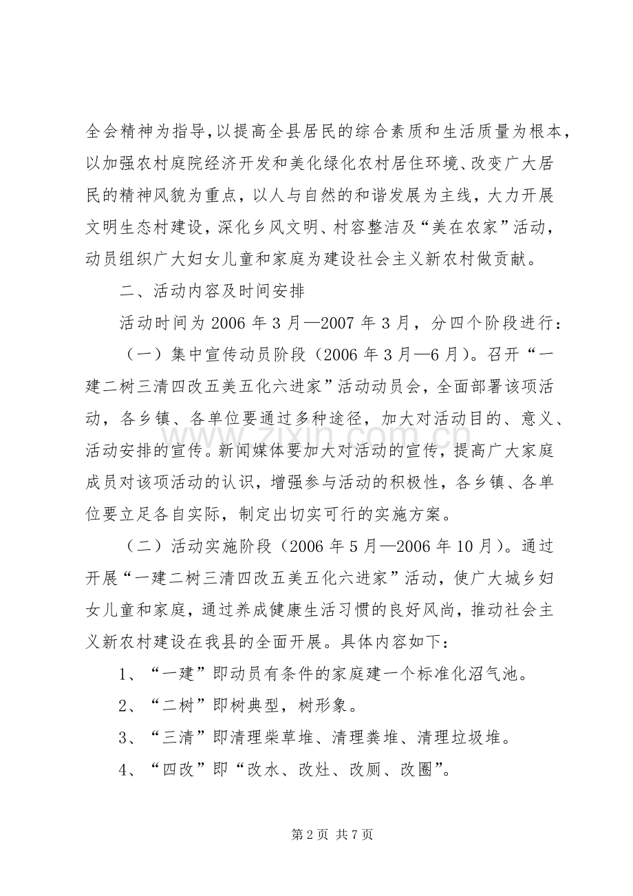 妇联一建二树三清四改五美五化六进家活动实施方案 .docx_第2页