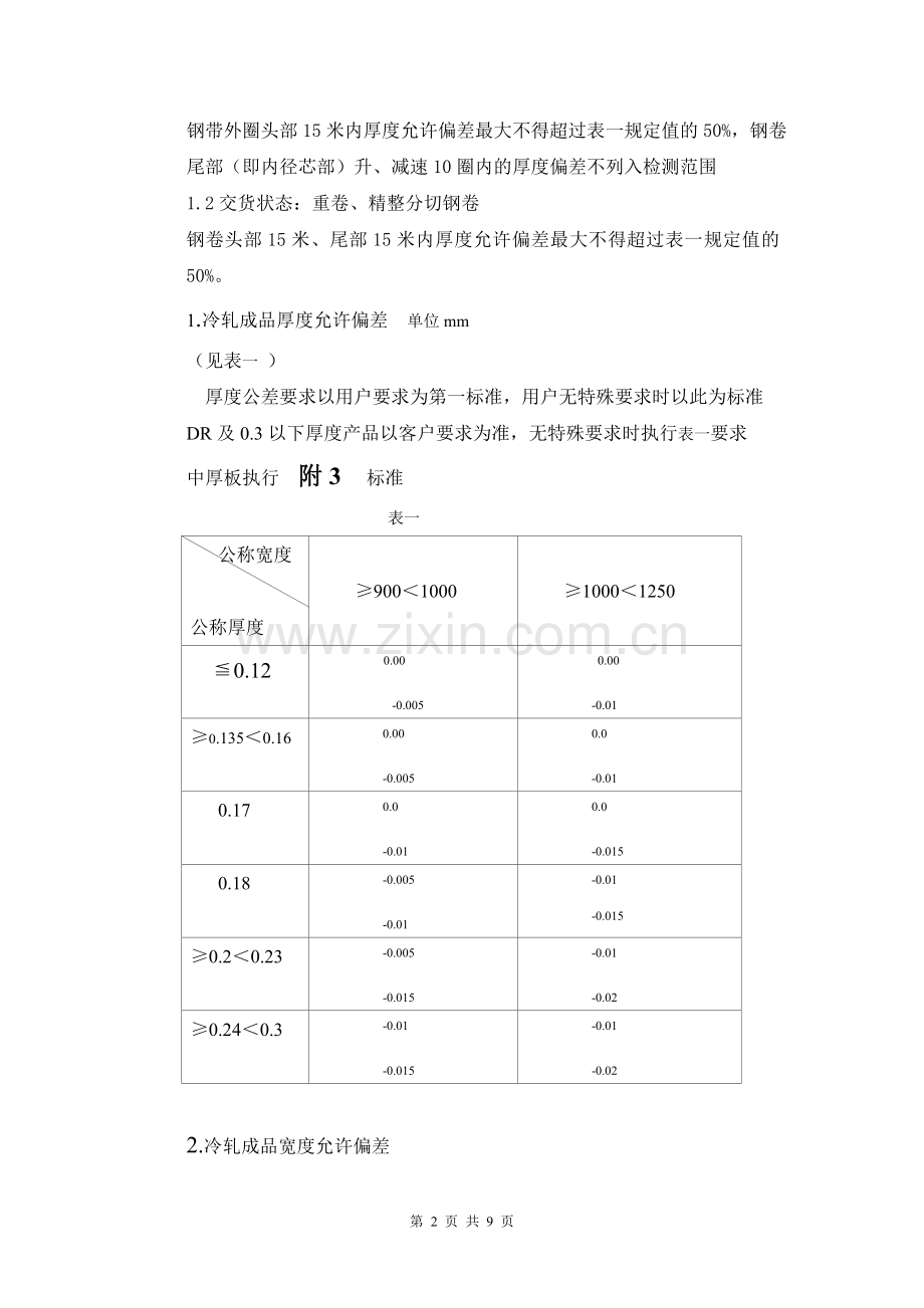 冷轧钢(卷)带检验规程及标准.doc_第2页